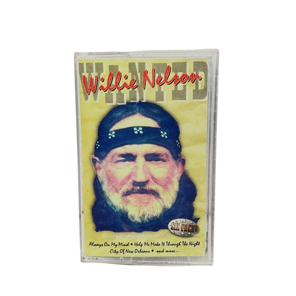 RARE Willie Nelson Wanted Country Music Cassette Version Six Great Hits 1998